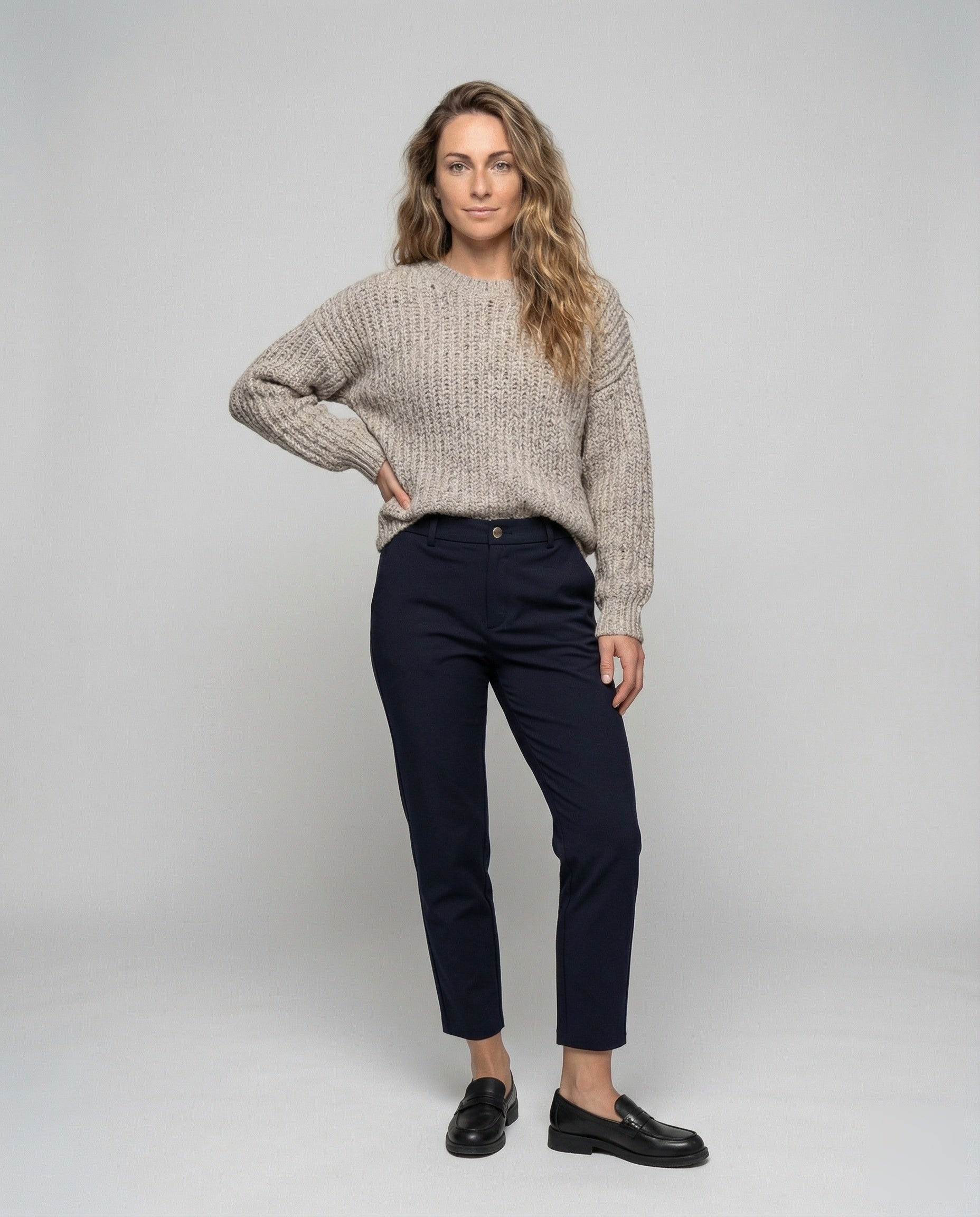 Pantaloni Donna Eleganti Vita Elastica Slim Fit - Brentozzi
