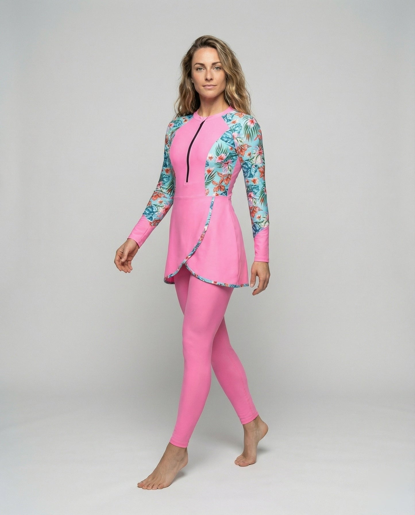 Costume da Bagno Donna Manica Lunga con Gonna Portafoglio - Brentozzi