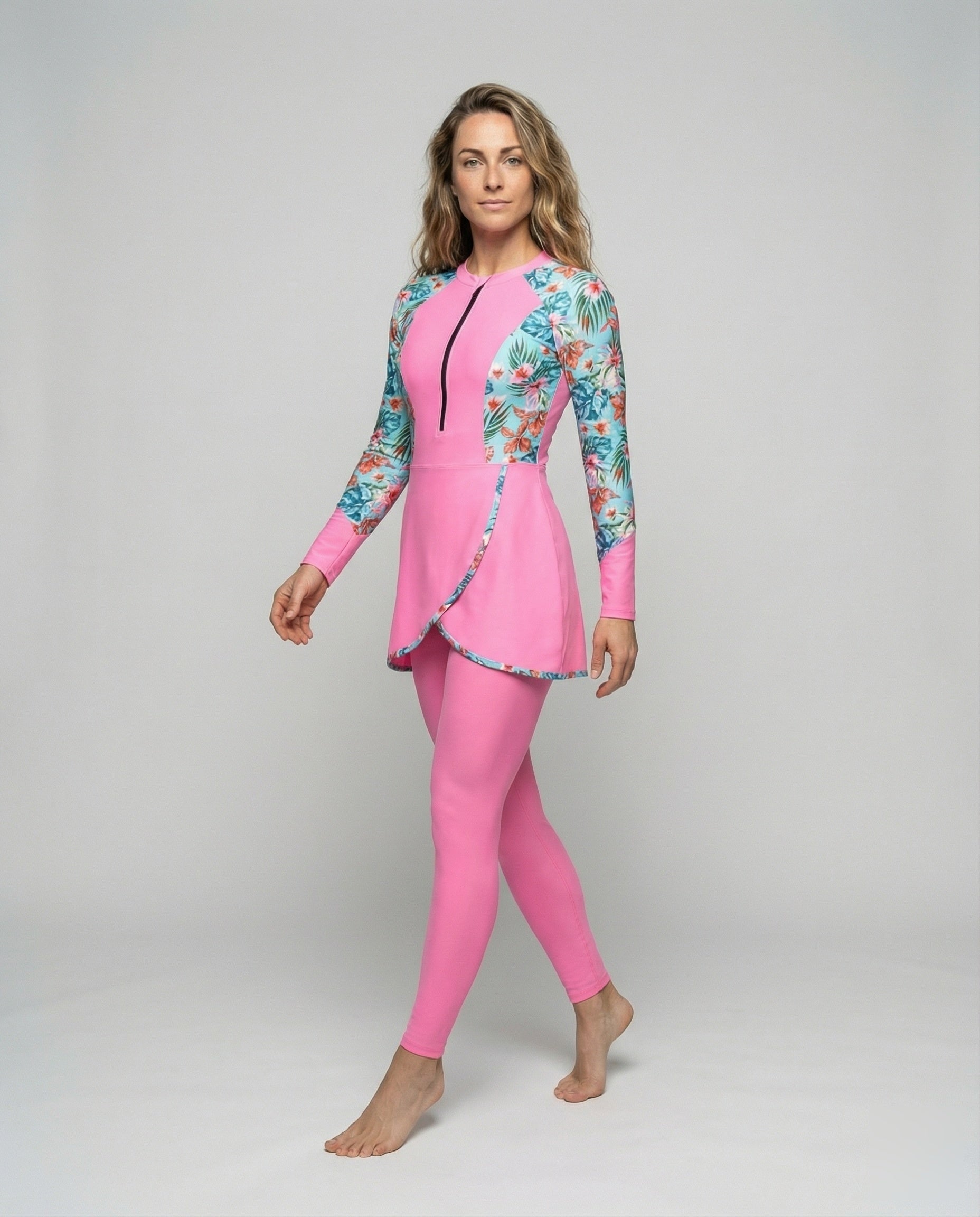 Costume da Bagno Donna Manica Lunga con Gonna Portafoglio - Brentozzi