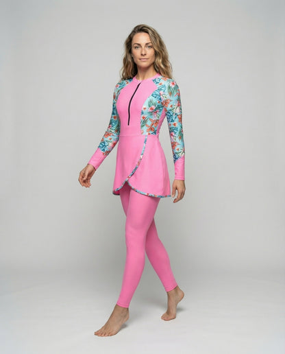 Costume da Bagno Donna Manica Lunga con Gonna Portafoglio - Brentozzi