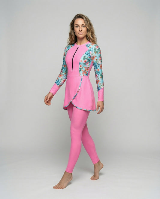 Costume da Bagno Donna Manica Lunga con Gonna Portafoglio - Brentozzi
