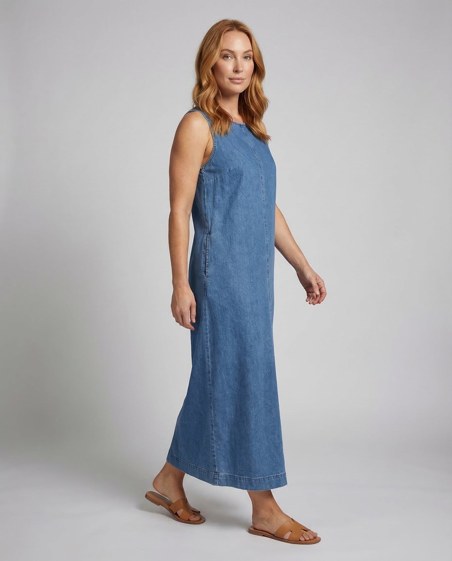 Abito Maxidress Donna in Jeans con Cucitura Centrale - Brentozzi