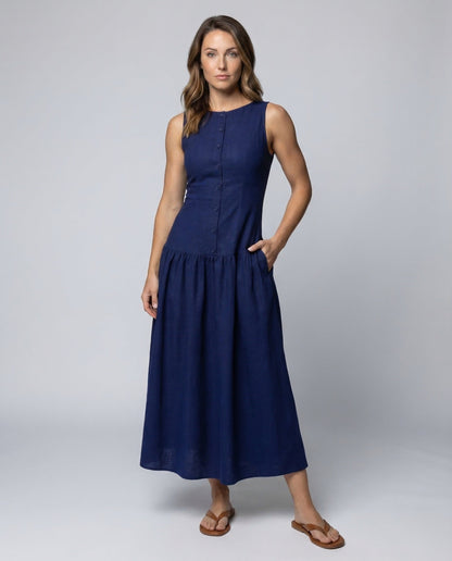 Abito Maxidress Donna Corsetto Sagomato Gonna a Balze - Brentozzi
