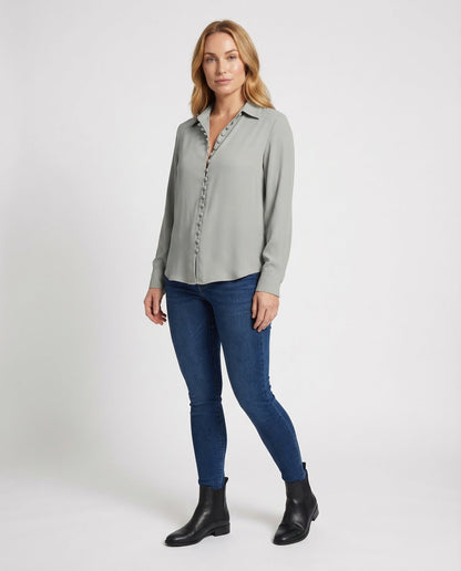 Blusa Donna in Viscosa Bottoni Rivestiti - Brentozzi