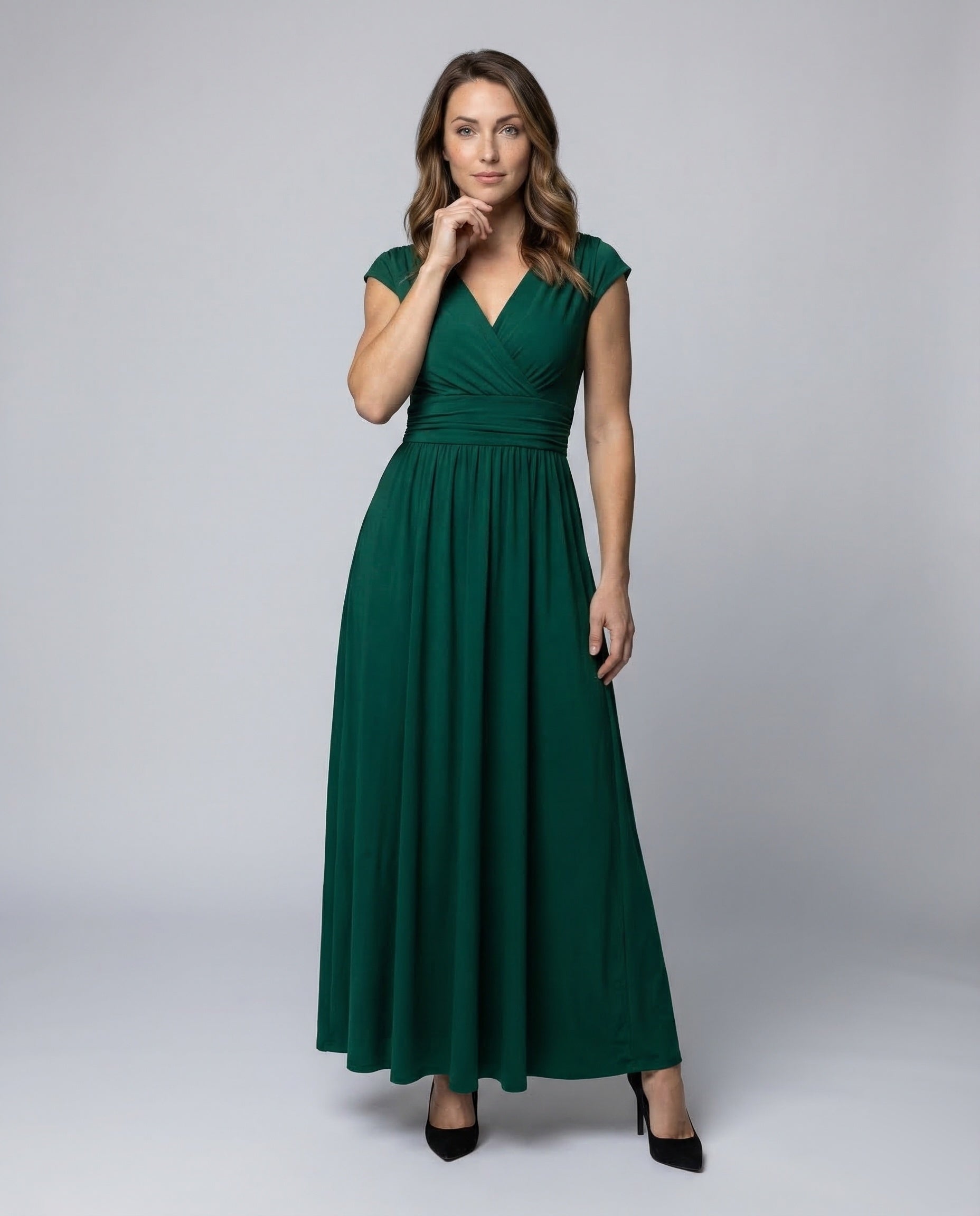 Abito Maxi Donna Svasato Plissettato - Brentozzi