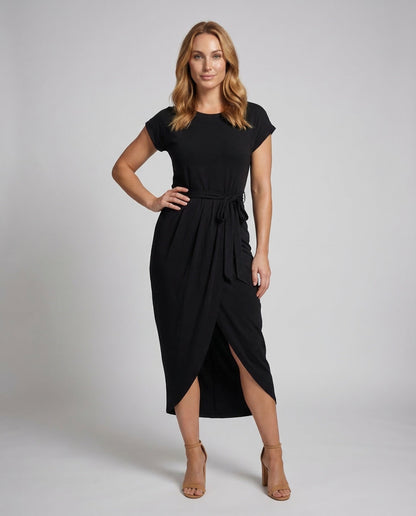 Abito Midi Donna in Jersey Gonna a Tulipano Cintura</s> - Brentozzi