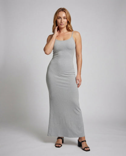 Abito Maxidress Donna Jersey Elasticizzato Scollo a V - Brentozzi
