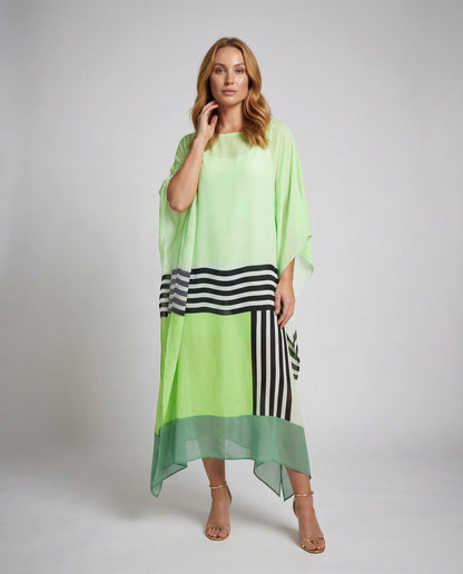 Abito Lungo Donna in Chiffon Orlo Asimmetrico - Brentozzi