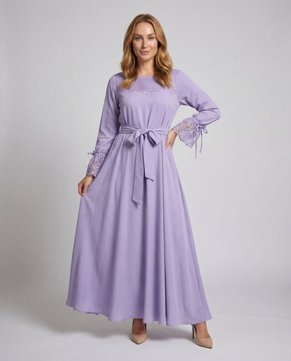 Abito Maxi Donna con Bordi in Pizzo Linea A - Brentozzi