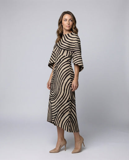 Abito Midi Donna Grafico Manica Kimono - Brentozzi