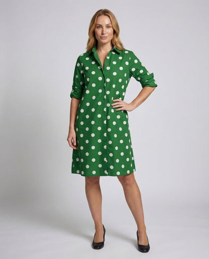 Abito Camicia Donna Linea A Manica Risvoltata - Brentozzi