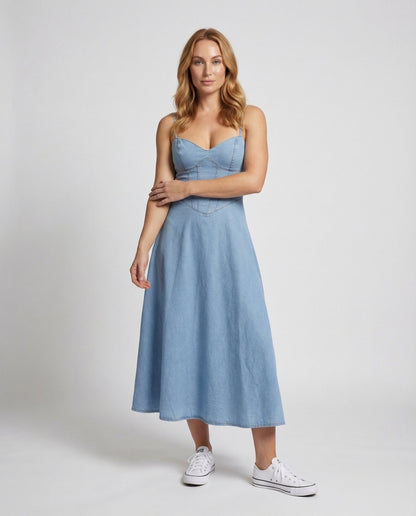 Abito Jeans Donna Cuciture Corsetto Vestibilità Lunga - Brentozzi