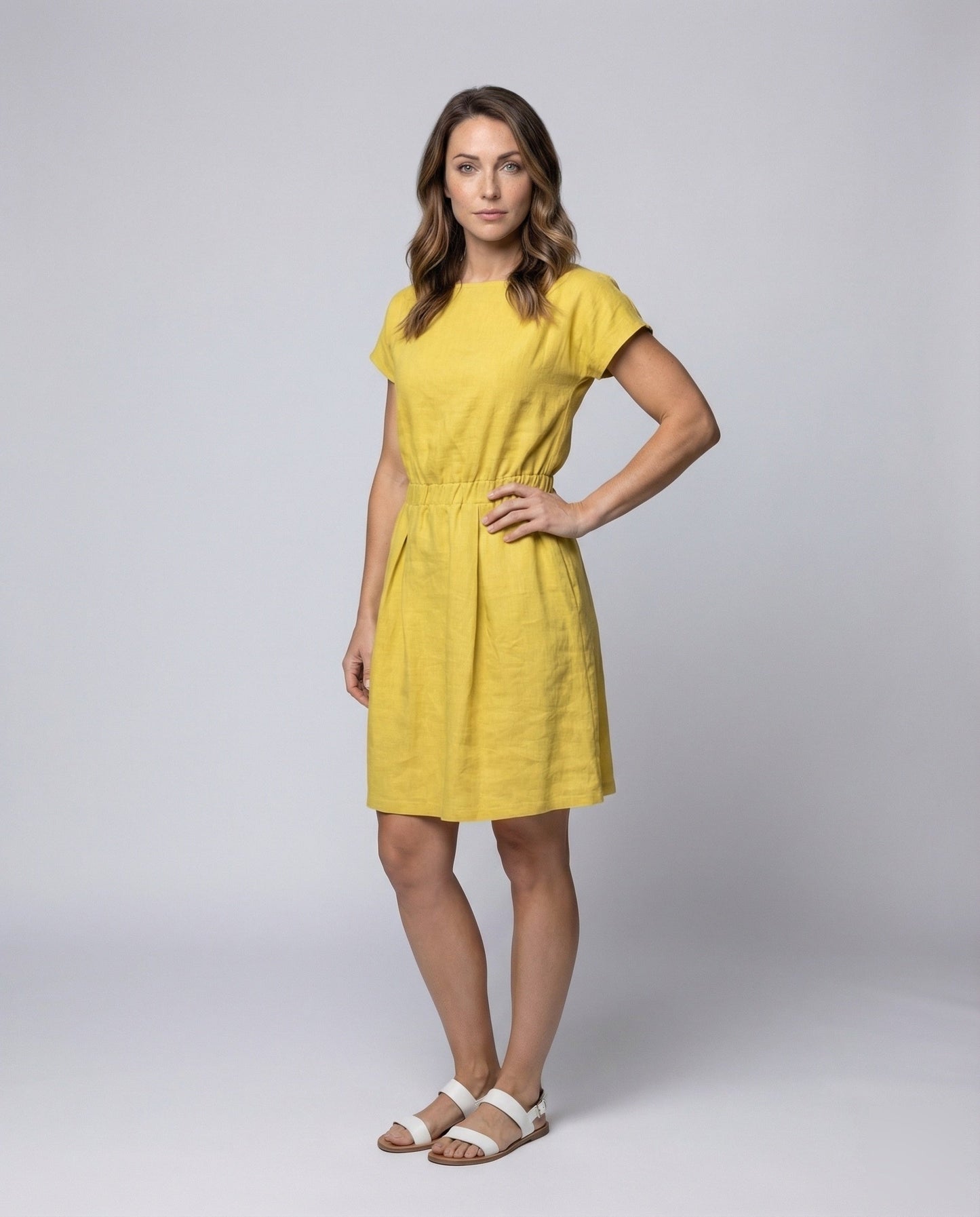 Abito Midi Donna in Lino Vita Elastica - Brentozzi