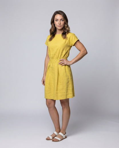 Abito Midi Donna in Lino Vita Elastica - Brentozzi