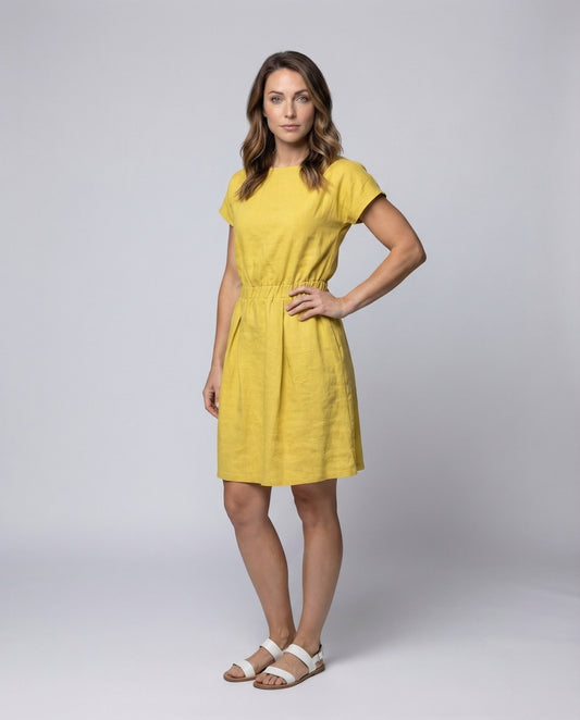 Abito Midi Donna in Lino Vita Elastica - Brentozzi