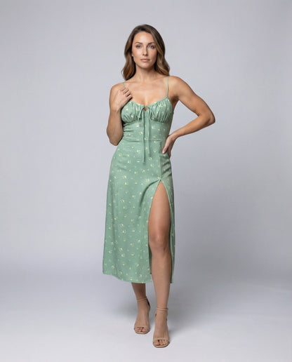Vestito Donna Corsetto con Spacco Alto al Ginocchio - Brentozzi