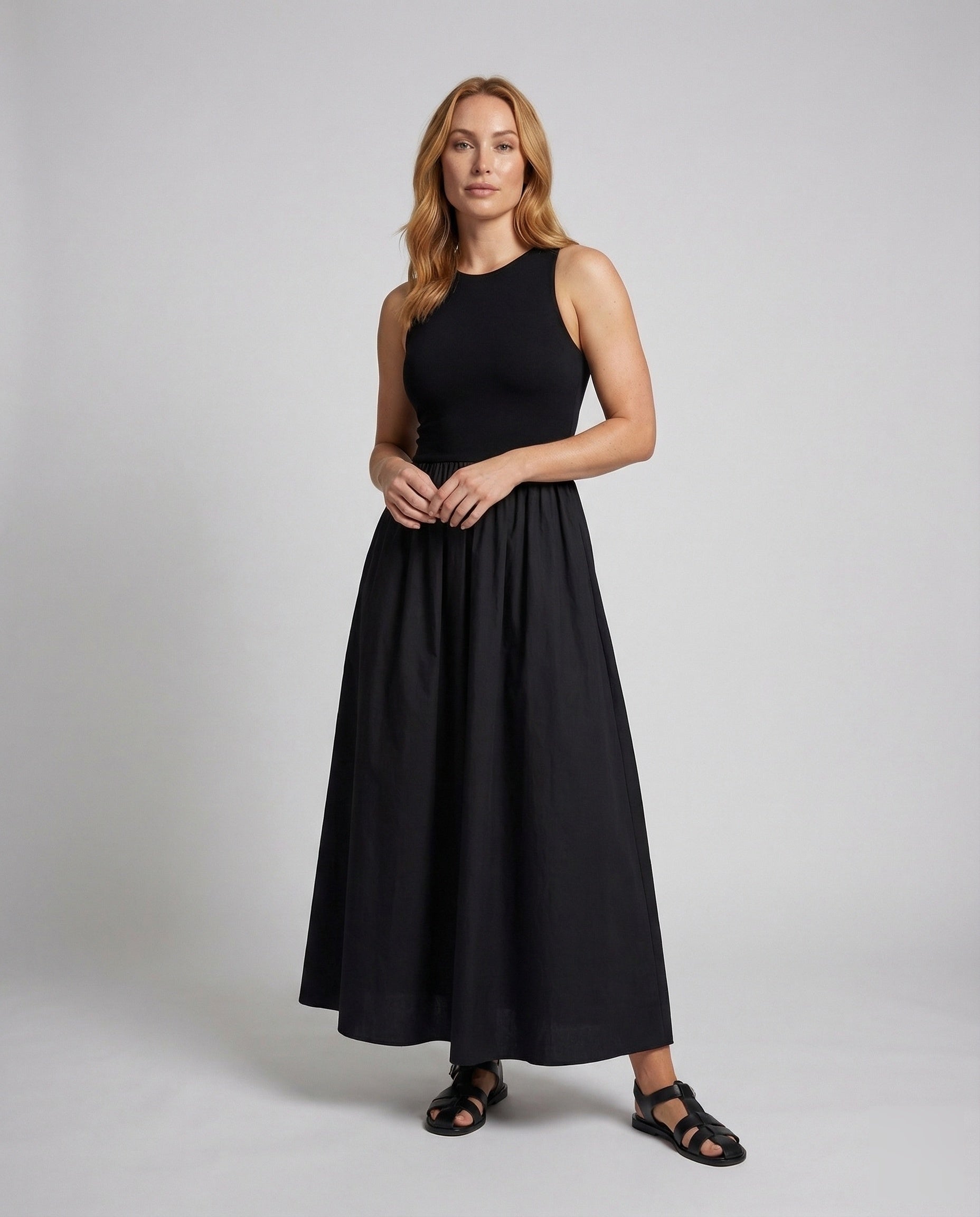 Abito Maxi Donna Canotta Gonna Arricciata - Brentozzi