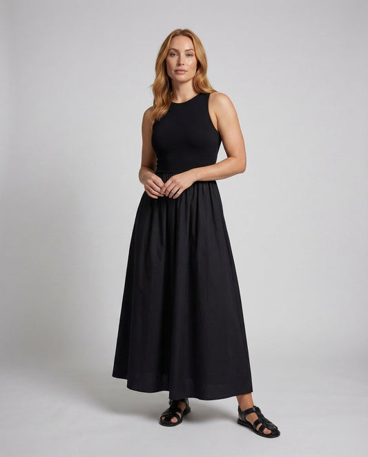 Abito Maxi Donna Canotta Gonna Arricciata - Brentozzi