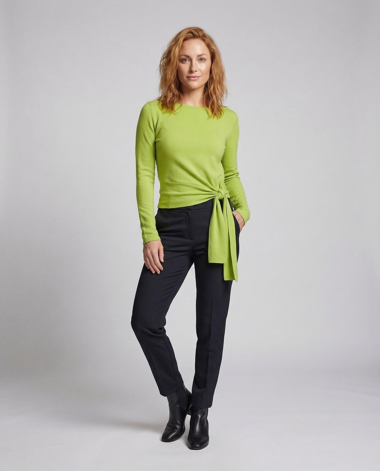 Maglione Donna in Maglia Fine con Cintura Laterale - Brentozzi