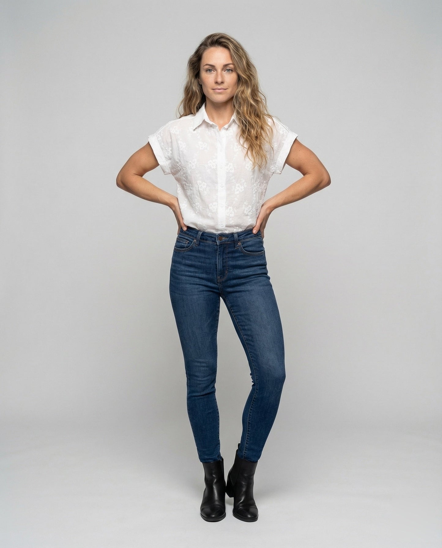 Camicia Donna in Broderie con Colletto Kent - Brentozzi