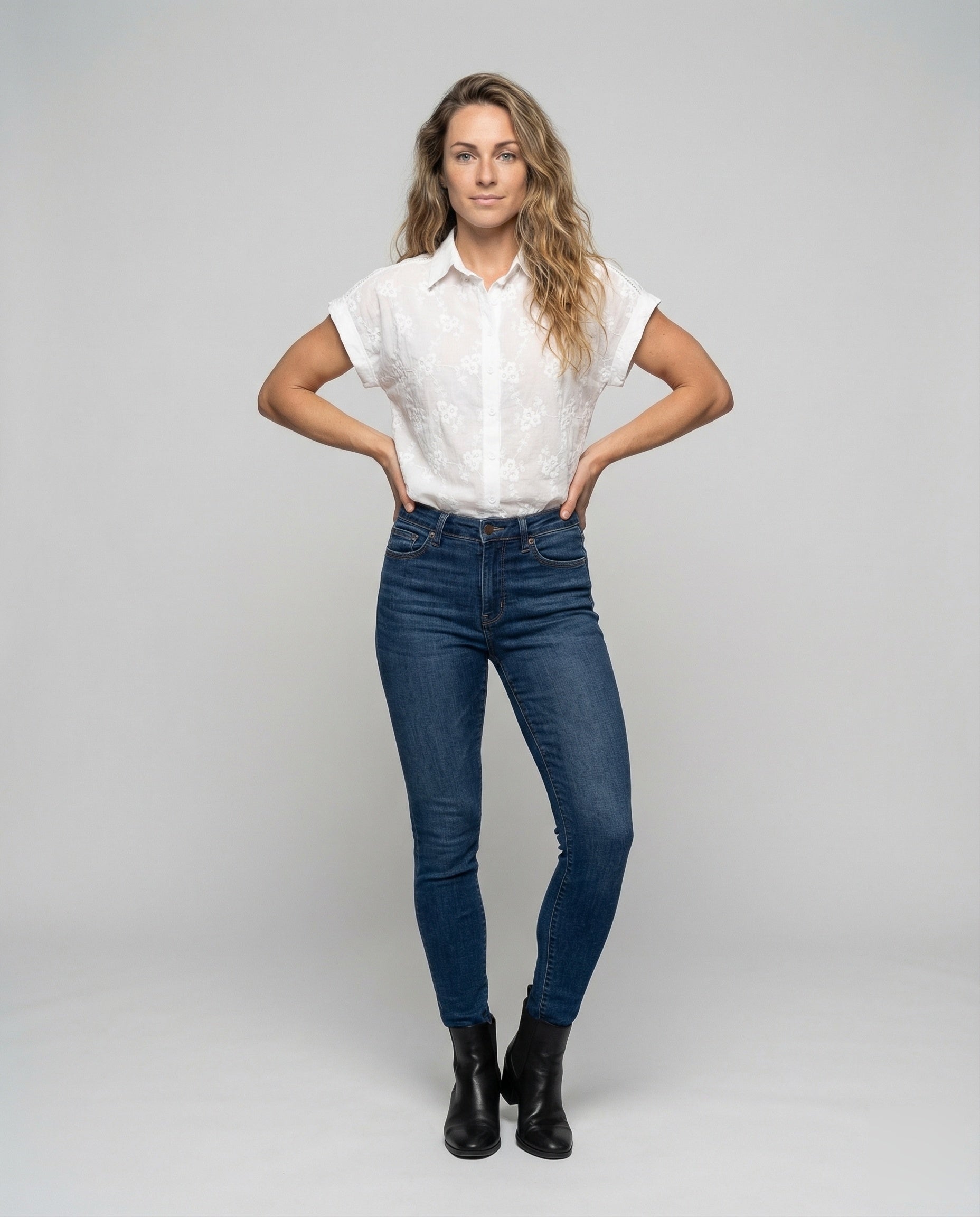 Camicia Donna in Broderie con Colletto Kent - Brentozzi