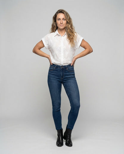 Camicia Donna in Broderie con Colletto Kent - Brentozzi