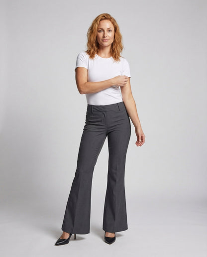 Pantaloni Donna a Zampa con Piega Vita Alta - Brentozzi
