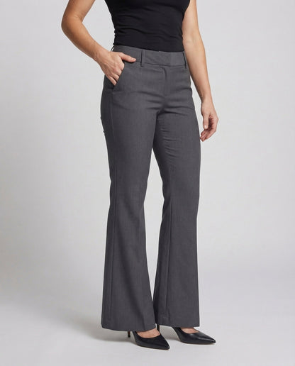Pantaloni Donna a Zampa con Piega Vita Alta
