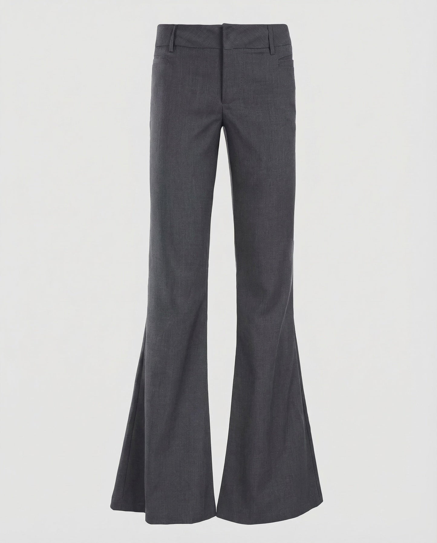 Pantaloni Donna a Zampa con Piega Vita Alta
