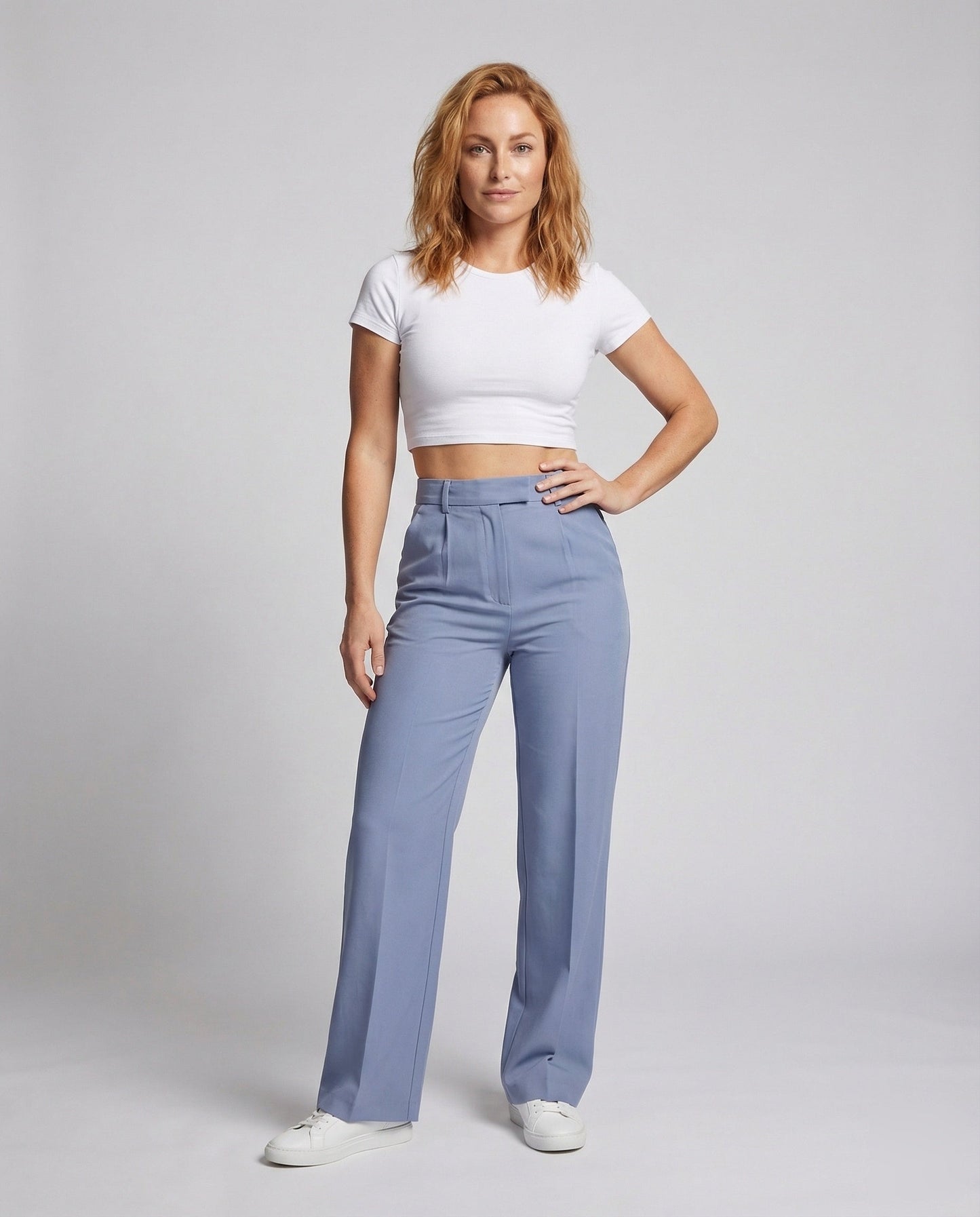 Pantaloni Palazzo Donna Business Pinces Vita Alta - Brentozzi