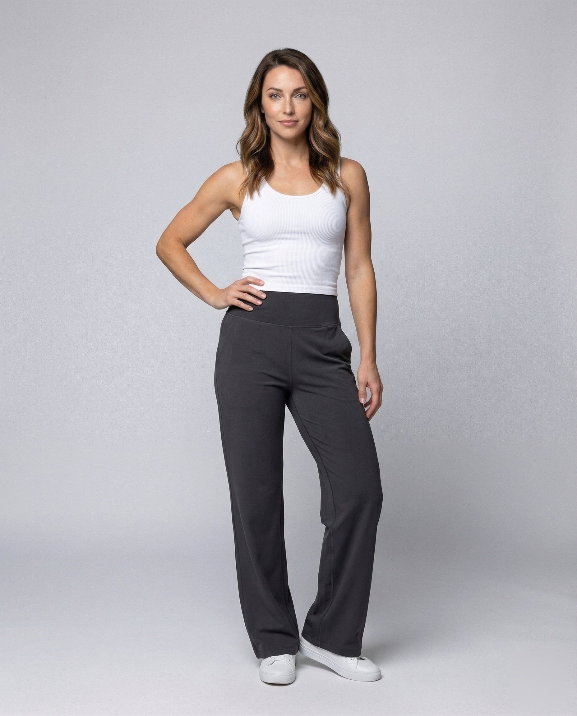 Pantaloni Palazzo Donna con Pannello Alto e Tasche Laterali - Brentozzi