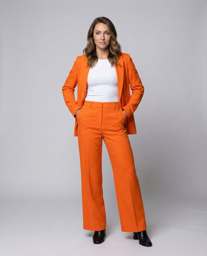 Pantaloni Donna Vita Alta con Piega Frontale Classici - Brentozzi