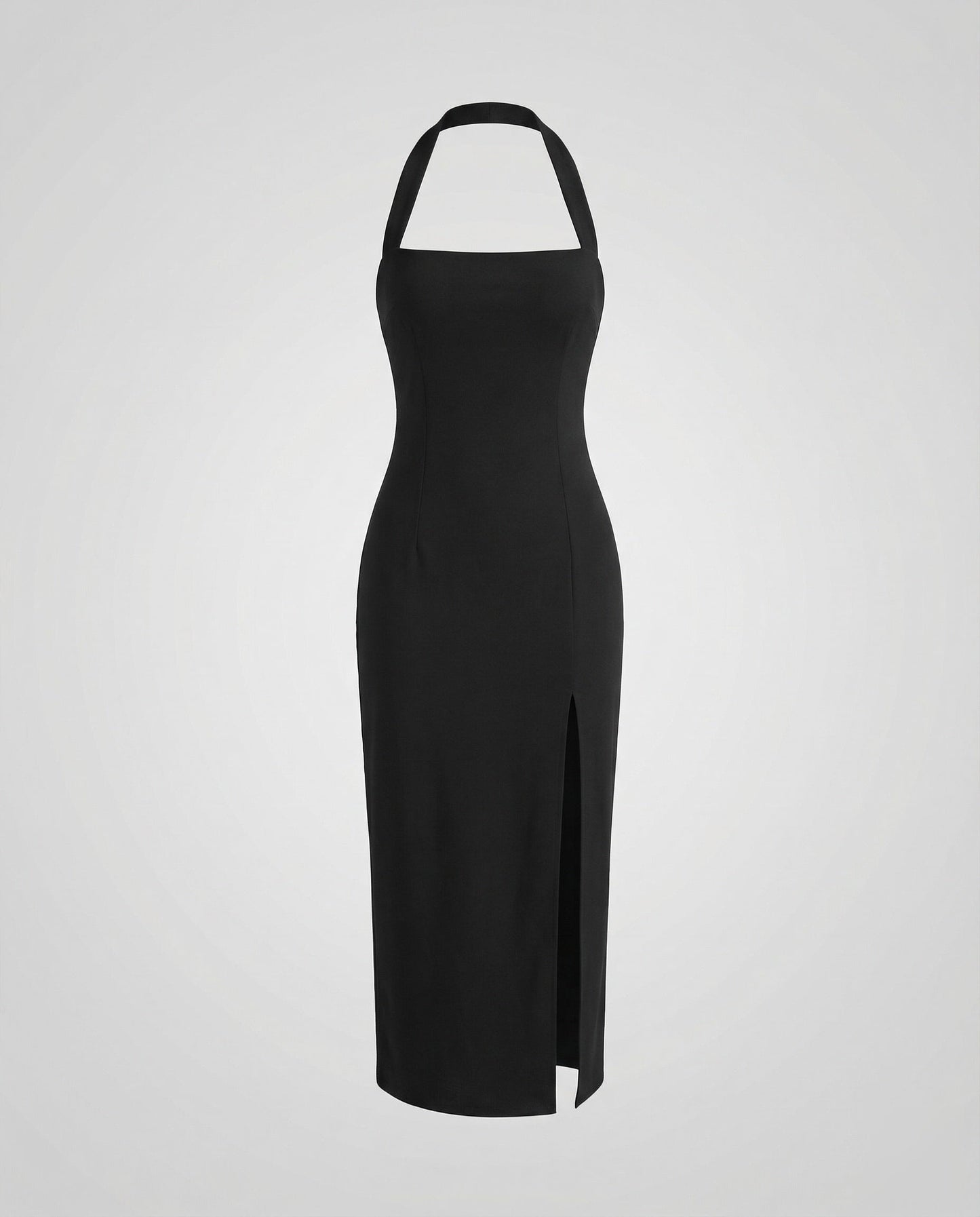 Abito Midi Donna Scollo Quadrato con Spalline e Spacco