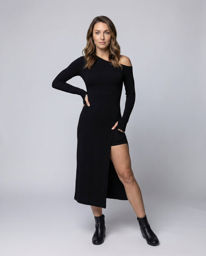 Abito Lungo Donna Stile Ballerina Spacco Laterale - Brentozzi