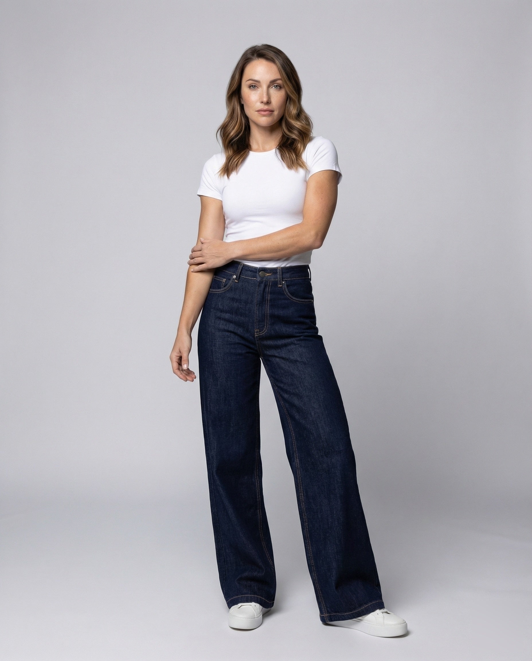 Damen hochgeschnittene extraweite Jeanshose - Brentozzi