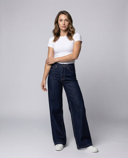 Damen hochgeschnittene extraweite Jeanshose - Brentozzi