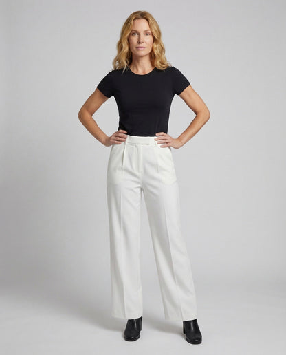 Damen elegante hochtaillierte Palazzohose - Brentozzi