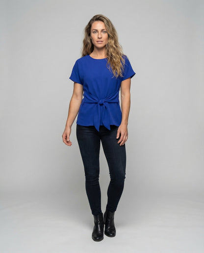 Damen legeres Krepp-Knotentop. - Brentozzi