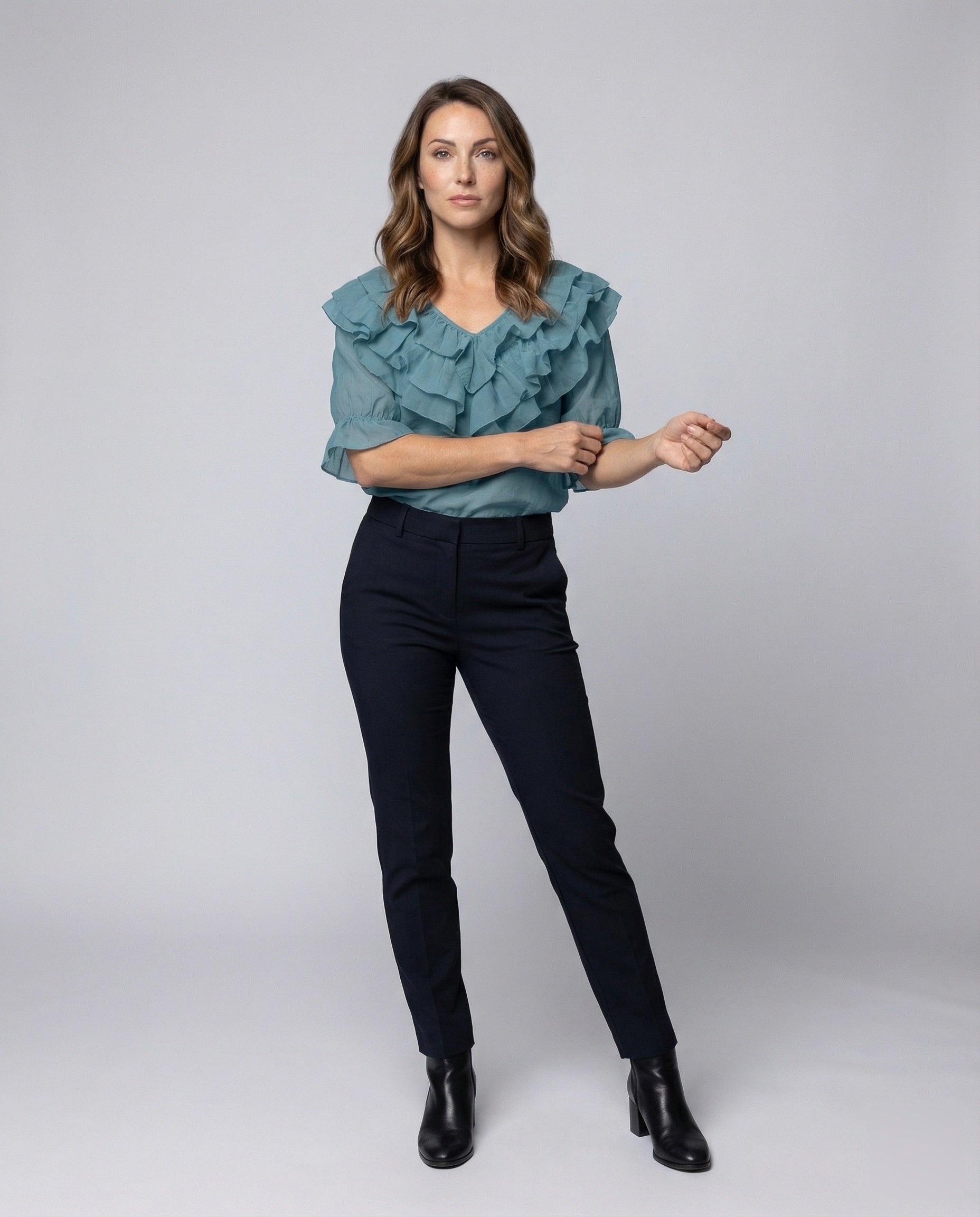 Camicia Donna Corta con Nodo e Manica Tre Quarti - Brentozzi