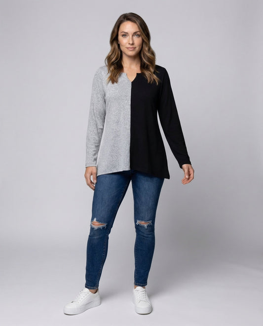 Camicia Donna con Nodo Scollo a V e Maniche a Pipistrello - Brentozzi