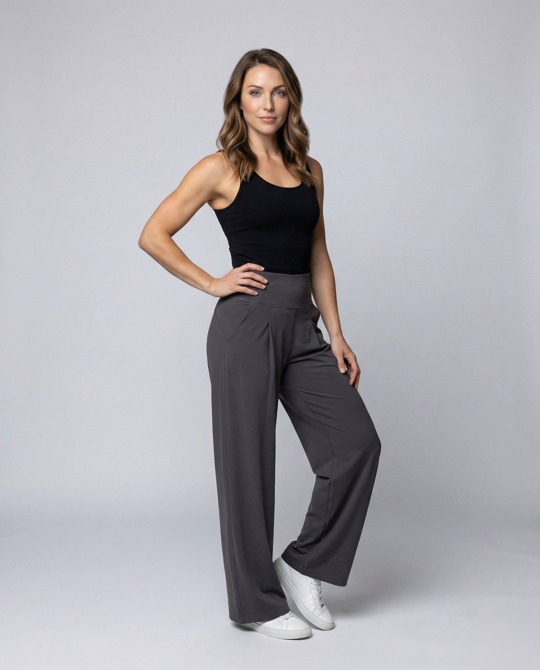 Pantaloni Donna Lino Sintetico Taglio Palazzo Lungo - Brentozzi