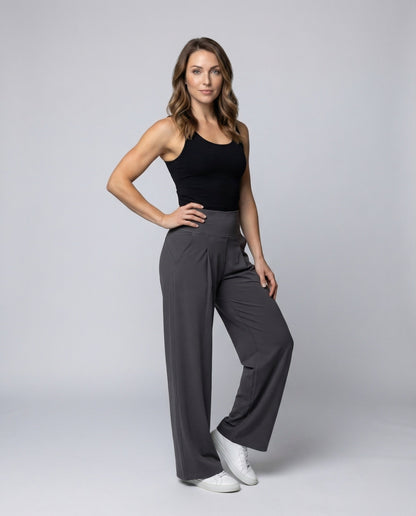 Pantaloni Donna Lino Sintetico Taglio Palazzo Lungo - Brentozzi