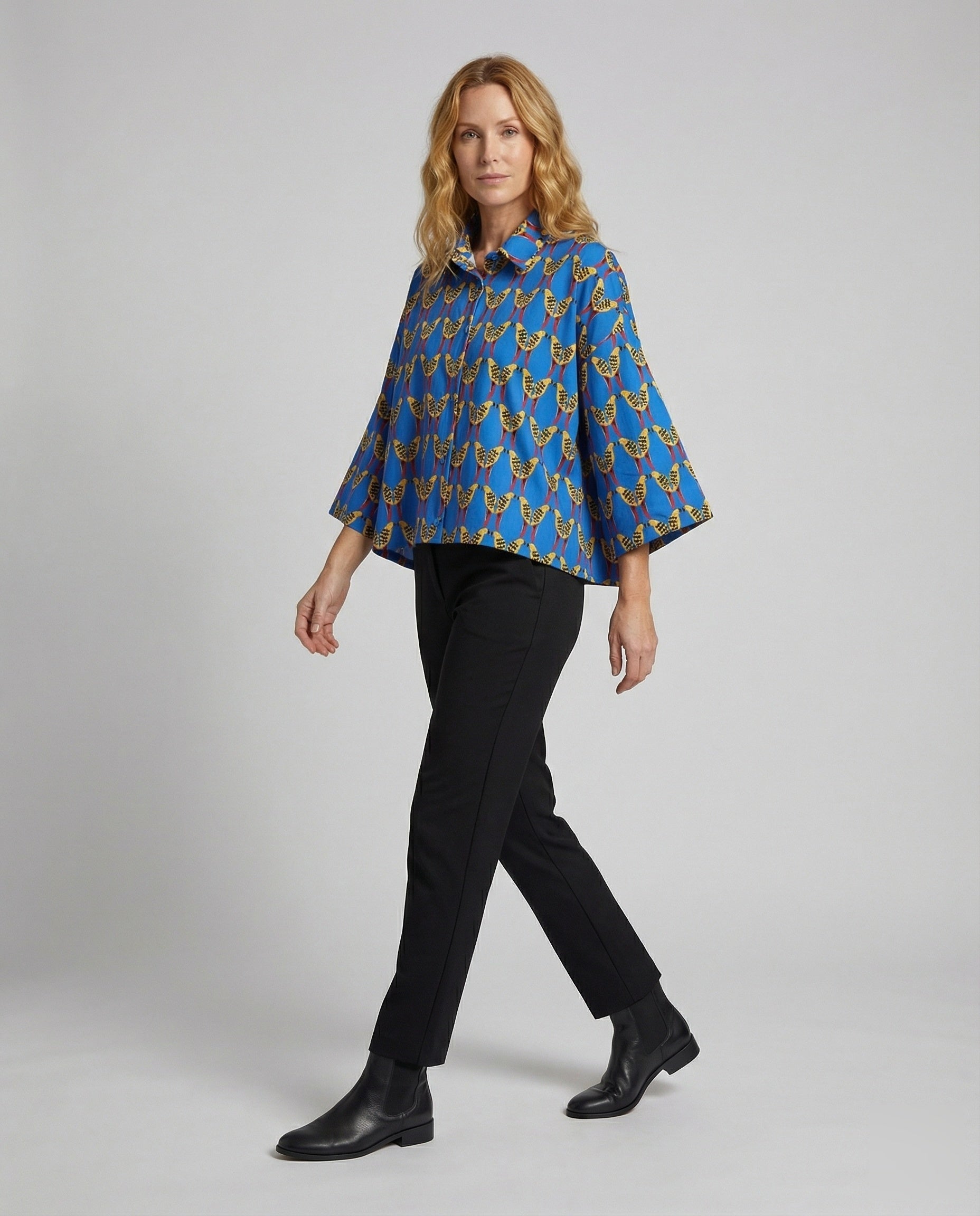 Blusa Donna Ampia Stampa Integrale Manica Lunga - Brentozzi