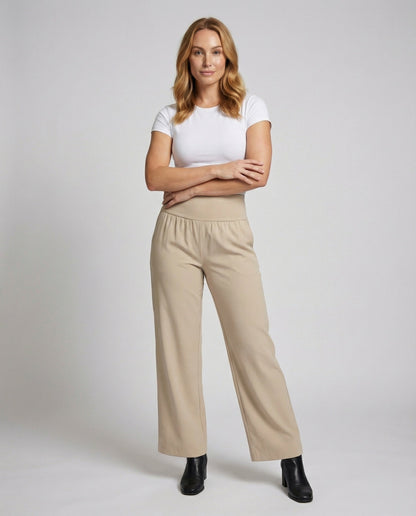 Pantaloni Lounge Donna in Jersey Vita Alta Ampia - Brentozzi