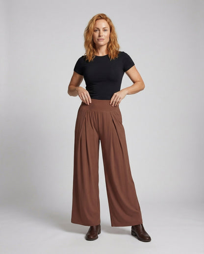 Pantaloni Donna Comodi Vita Elasticizzata Taglio Ampio - Brentozzi