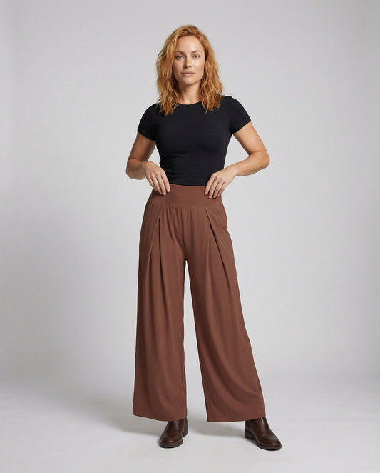 Pantaloni Donna Comodi Vita Elasticizzata Taglio Ampio - Brentozzi