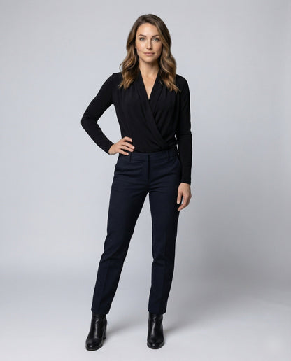 Blusa Donna a Portafoglio con Drappeggio Cascata