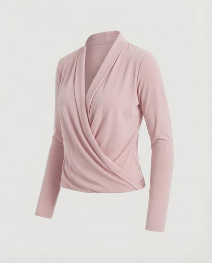 Blusa Donna a Portafoglio con Drappeggio Cascata - Brentozzi