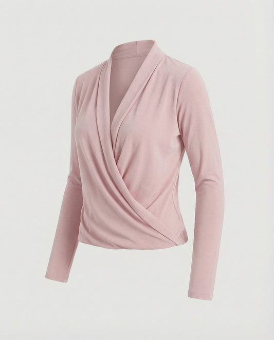 Blusa Donna a Portafoglio con Drappeggio Cascata - Brentozzi