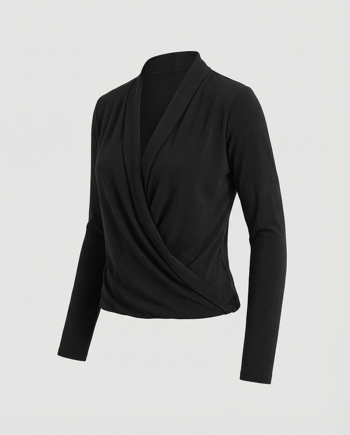 Blusa Donna a Portafoglio con Drappeggio Cascata